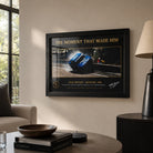 Johnson Bathurst 1980 wall art displayed in a modern living room for serious Australian motorsport collectors.