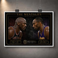 Unframed Jordan vs Bryant basketball wall art print featuring The Mentality Legacy Edition face-off design.