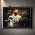 Karim Benzema football wall art shown as an unframed print with a clean white border.