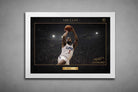 Kawhi Leonard Clippers limited edition sports prints in a white frame, premium NBA sports wall art.