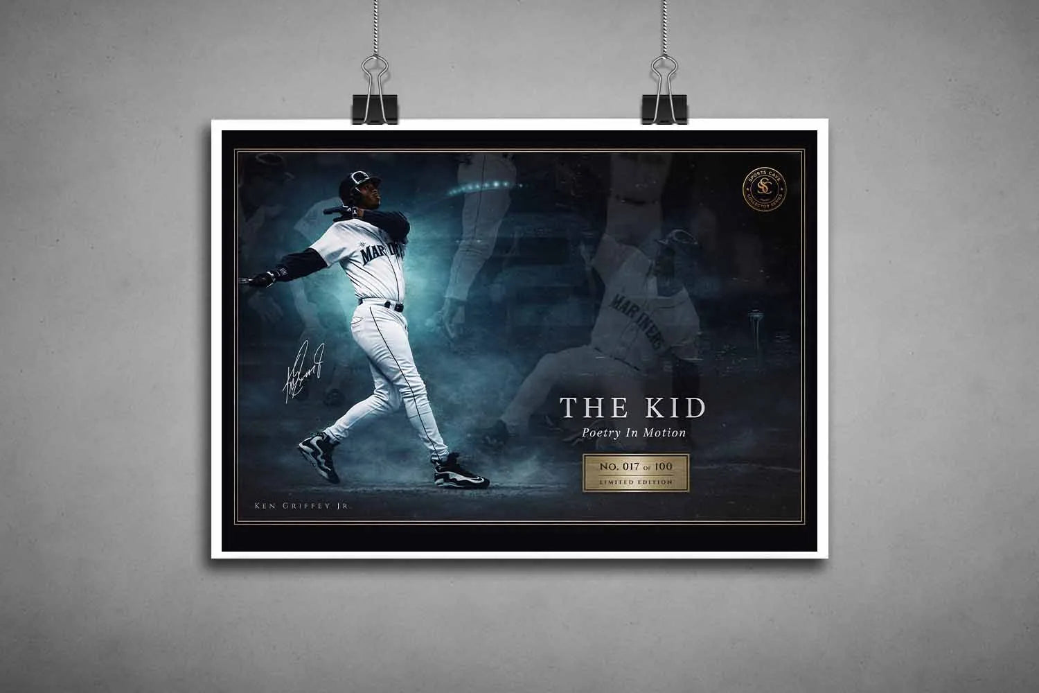 Ken Griffey Jr unframed Seattle Mariners artwork print, framed sports memorabilia style piece ready for custom framing