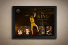 LeBron James wall art in black frame – The King limited edition sports wall art for premium man caves and NBA collectors.
