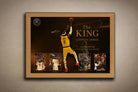 LeBron James The King limited edition wall art in oak frame – premium NBA sports memorabilia poster.