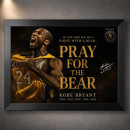Kobe Bryant Bear Fight Motivation Wall Art