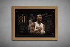 Kobe Bryant 81 points sports wall art in oak frame highlighting iconic Lakers scoring night in premium finish