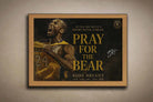 Kobe Bryant Pray For The Bear oak frame NBA sports wall art for man cave decor.
