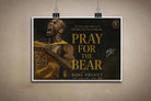 Unframed Kobe Bryant Pray For The Bear poster NBA sports wall art hanging with clips.