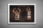 Larry Bird Celtics framed sports memorabilia in white frame with limited edition collector design.