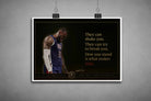 LeBron James USA motivational quote unframed NBA wall art poster hanging with clips minimalist basketball print.