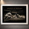 White framed Jackie Robinson Legacy in Motion baseball wall art showing a dramatic play at home plate