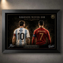 Legends Never Die Messi vs Ronaldo Wall Art