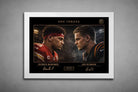 Patrick Mahomes vs Joe Burrow “One Throne” artwork in white frame, premium framed sports art for modern NFL collectors