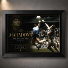 Diego Maradona soccer wall art in a black frame, featuring the iconic Mexico 1986 football moment.