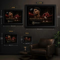 Marcus Rashford wall art size guide showing framed artwork dimensions.