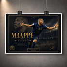 Kylian Mbappé unframed sports wall art poster with premium football design for modern collector displays.
