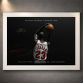 Light frame version of the Chicago No. 23 basketball wall art displayed on a textured grey wall.