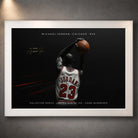 Light frame version of the Chicago No. 23 basketball wall art displayed on a textured grey wall.