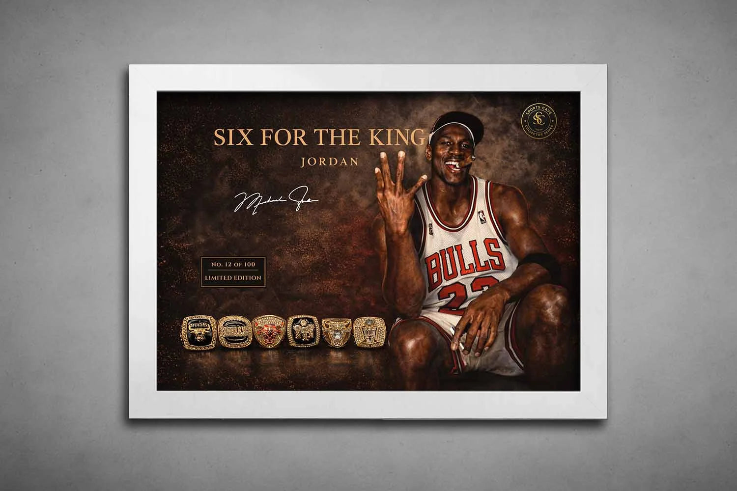 Michael Jordan Six Rings NBA Wall Art – Sports Cave