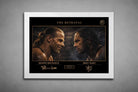 Shawn Michaels vs Bret Hart artwork in white frame, clean and modern limited edition sports prints for stylish spaces.
