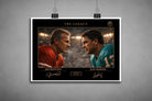 Unframed Joe Montana vs Dan Marino sports wall art print featuring The Legacy design for NFL collectors and enthusiasts