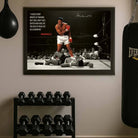 Muhammad Ali framed wall art gym — black frame by Sports Cave.