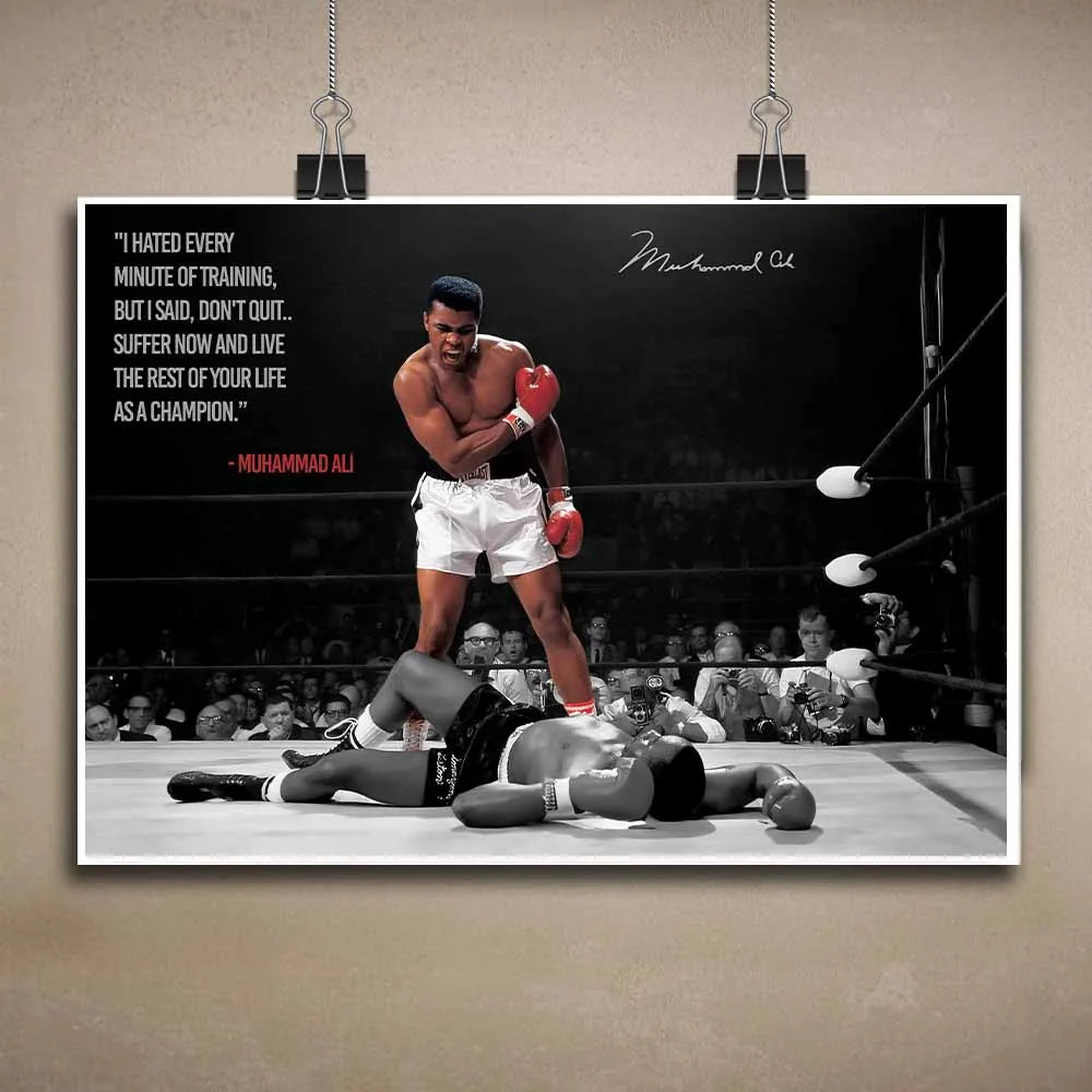 Muhammad Ali unframed poster with knockout quote — Sports Cave