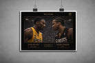 Unframed NBA wall art print of Kobe Bryant vs Allen Iverson, No Fear rivalry artwork ready for custom framing or display.
