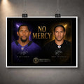 Unframed No Mercy Ray Lewis vs Troy Polamalu NFL wall art design shown as a ready-to-frame sports print.