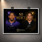 Unframed No Mercy Ray Lewis vs Troy Polamalu NFL wall art design shown as a ready-to-frame sports print.