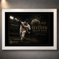 Nolan Ryan The Seventh baseball wall art in a white frame, featuring his historic seventh no-hitter tribute.