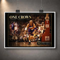Unframed Jordan vs Barkley One Crown basketball wall art design shown as a print with hanging clips.