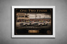 One-Two Finish Bathurst 1977 Ford Falcon XC artwork in a white frame, premium sports collectibles for motorsport fans.