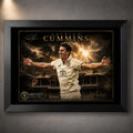 Pat Cummins The Captain’s Roar cricket wall art in a premium black frame, featuring his SCG celebration.