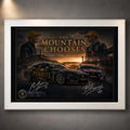 White framed Payne vs Feeney motorsport wall art showing the two Supercars and drivers.
