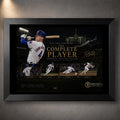 Black framed Pete Crow-Armstrong baseball wall art featuring The Complete Player cycle tribute at Wrigley Field.