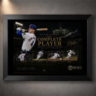 Black framed Pete Crow-Armstrong baseball wall art featuring The Complete Player cycle tribute at Wrigley Field.