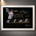 White framed Pete Crow-Armstrong baseball wall art featuring The Complete Player reverse-cycle design.