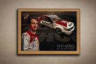 Peter Brock King of the Mountain VK Commodore limited edition wall art in oak frame.