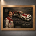 Oak framed Peter Brock Tribute wall art with collector styling for Australian motor racing history.