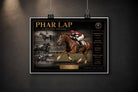 Unframed Phar Lap horse racing wall art print featuring iconic racing moments and collector styling.
