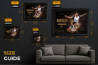 Reece Walsh Brisbane Broncos framed artwork size guide, premium sports collectibles showing multiple display options