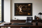 Roberto Clemente framed sports memorabilia shown in a refined office setting with Pittsburgh Pirates artwork.
