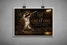 Roberto Clemente unframed sports wall art featuring The Great One tribute and limited edition baseball design.