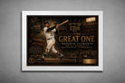 Roberto Clemente white framed sports wall art celebrating his 3,000th hit in a premium baseball collector design.