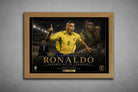 Oak framed Ronaldo Nazário Brazil 2002 artwork inspired by legendary World Cup redemption moments.