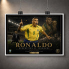 Unframed Ronaldo Nazário Brazil 2002 soccer wall art print featuring the Yokohama redemption artwork.