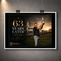 Unframed Ryan Fox Open Championship golf wall art shown as a borderless print with hanging clips.