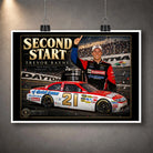 Unframed Trevor Bayne NASCAR wall art featuring the Second Start Daytona tribute in the Sports Cave collector design.