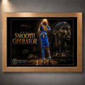 Shai Gilgeous-Alexander Smooth Operator basketball wall art shown in a premium oak frame with gold collector details.