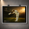 Unframed Shane Warne cricket wall art print showing his bowing tribute on a warm stadium background.